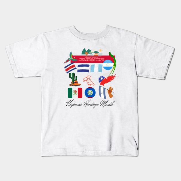 Celebrating Hispanic Heritage month Kids T-Shirt by O.M design